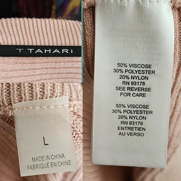 T Tahari Pastel Pink Ribbed Knit Button Front Boxy Fit Cardigan - Picture 4 of 4